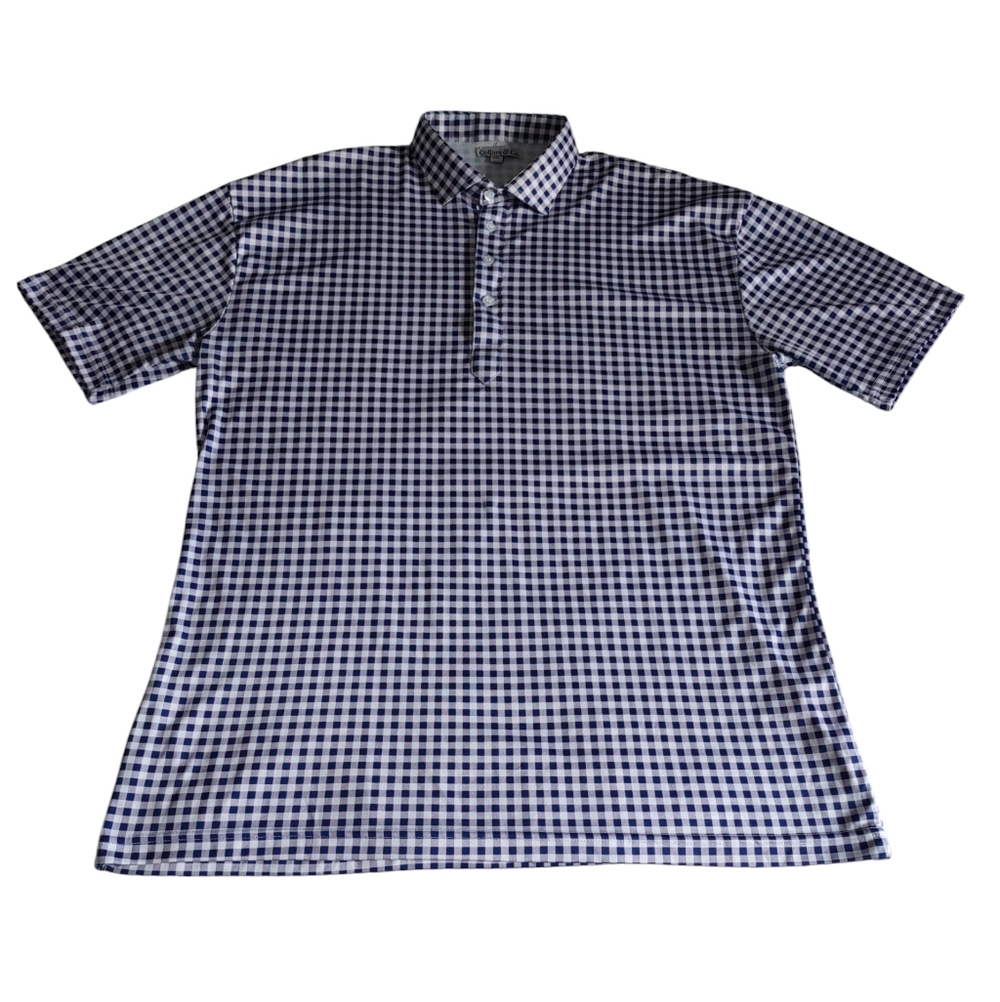 Collars & Co 2XL Purple Blue Plaid Dress Collar Polo Shirt
